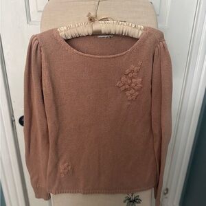 Chic Women's Knit Sweater with Floral Details